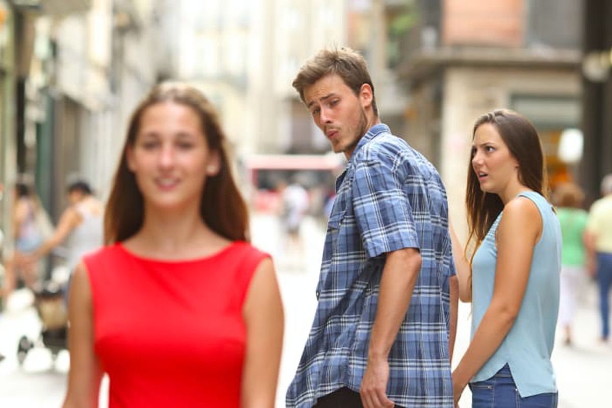 Distracted Boyfriend meme about Sweet Chemistry, Inc.