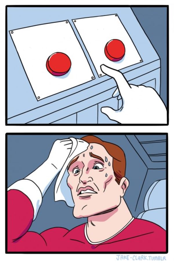 Two Buttons meme about Sweet Chemistry, Inc.