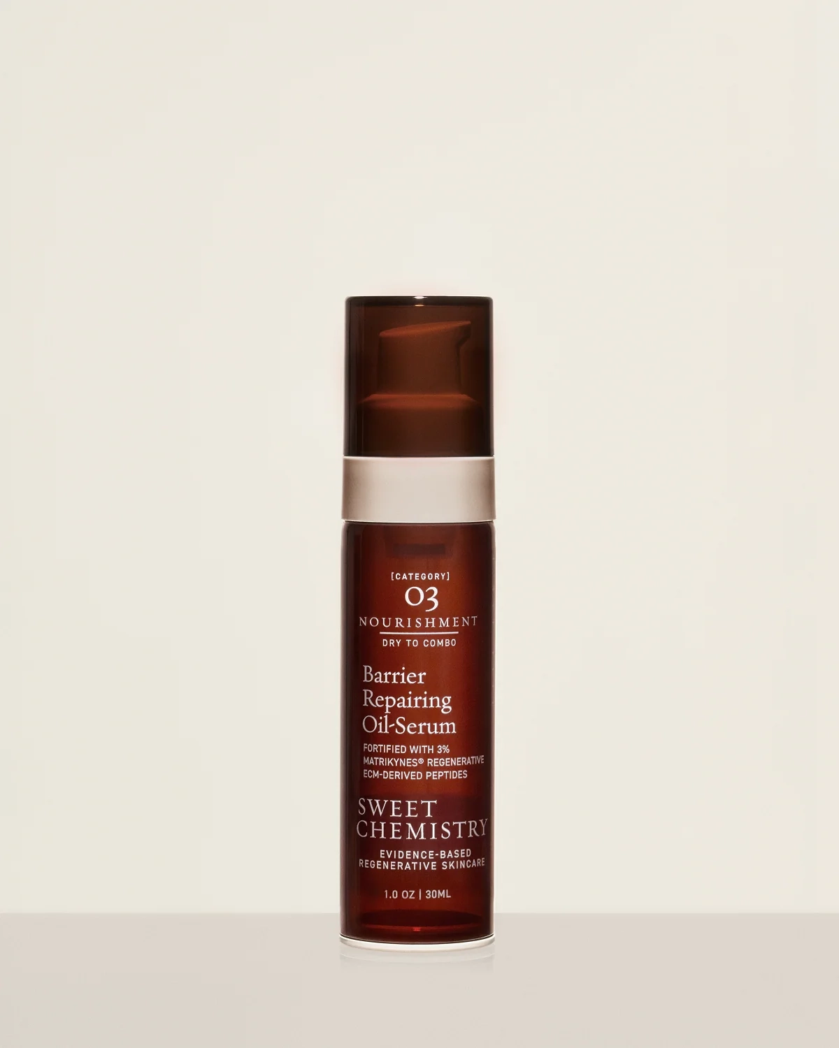 Short Sweet Chemistry airless glass bottle